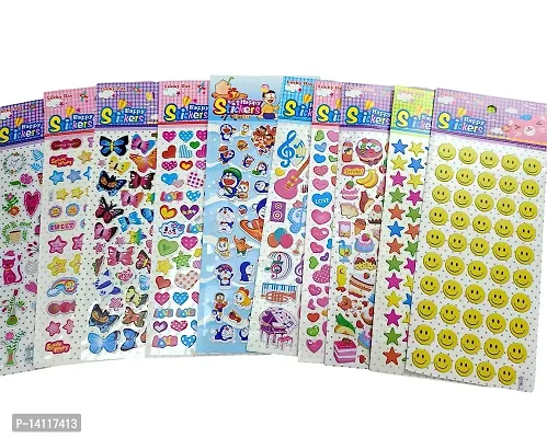 Pack of 20 Vinyl Peel- Off Stickers- Sheets Multicoloured self Adhesive Stone Stickers-thumb2