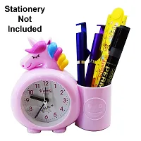 Pack of 1 Unicorn Clock With pen stand.-thumb1