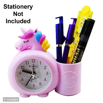 Pack of 1 Unicorn Clock With pen stand.-thumb2