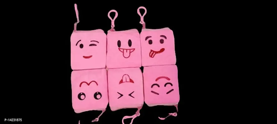 Pack of 12pcs Pink Emoji Soft Pouch.-thumb2