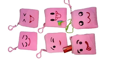 Pack of 12pcs Pink Emoji Soft Pouch.-thumb2