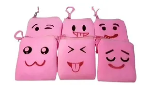 Pack of 12pcs Pink Emoji Soft Pouch.-thumb3