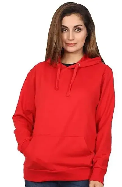 Stylish Blend Solid Hoodies For Women