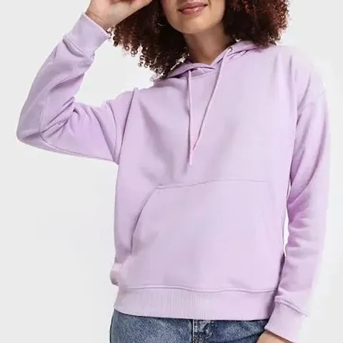 Stylish Blend Solid Hoodies For Women