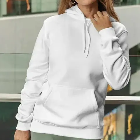 Stylish Blend Solid Hoodies For Women