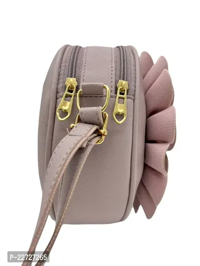 Stylish Artificial Leather Self Pattern Sling Bags For Women