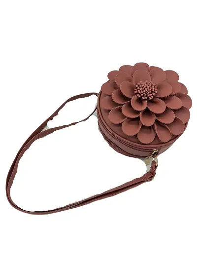 Stylish Artificial Leather Self Pattern Sling Bags For Women