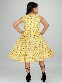 Elegant Yellow Printed Cotton Rayon Frocks For Girls-thumb3