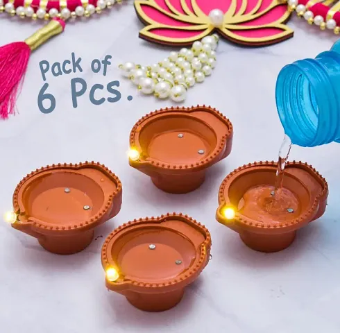 Deepawali Water Sensor Diya Diwali Diyas, Water Diya for Diwali Dia  Pack of 6