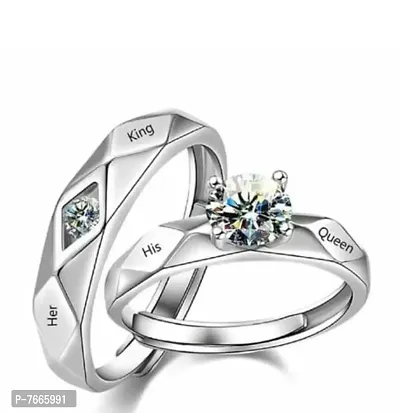 King and Queen Crown Couple Ring Set Alloy Cubic Zirconia Ring Set Special price