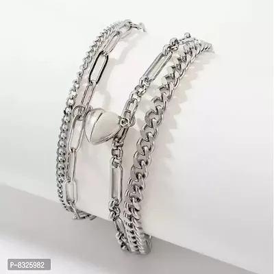 Alloy Silver Bracelet  (Pack of 2)-thumb0