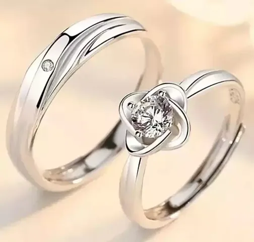 Trendy Alloy Adjustable Couple Rings Set