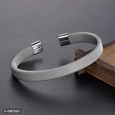 Classic Statinless Steel Adjustable Cuff Bracelet for Men-thumb0