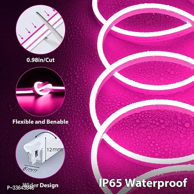 Posture 5 Meter Long with 12V Adaptor LED Neon Strip Rope Lights (Pink)-thumb4