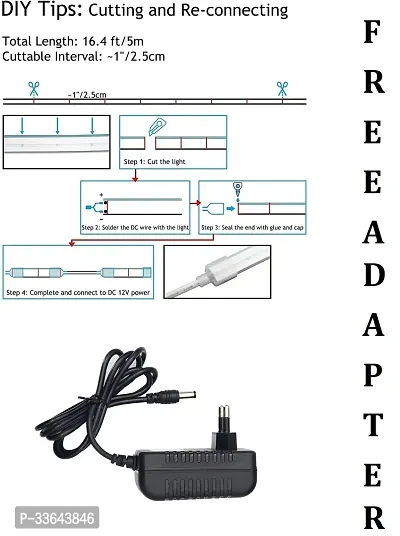 Posture 5 Meter Long with 12V Adaptor LED Neon Strip Rope Lights (Pink)-thumb2