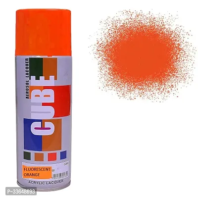 Cube Aerosol Spray Paint Can 400ml Multipurpose (Orange Fluorescent)