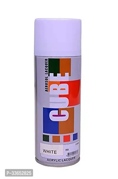 Cube Aerosol Spray Paint Can 400ml Multipurpose (White)-thumb0