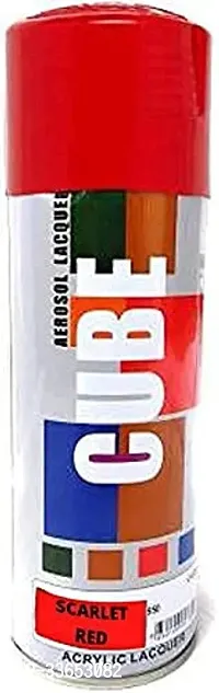 Cube Aerosol Spray Paint Can 400ml Multipurpose (Scarlet Red)