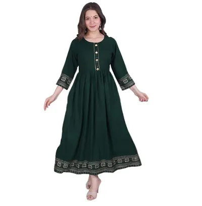 BLU Fashion Women's Rayon Anarkali Kurta