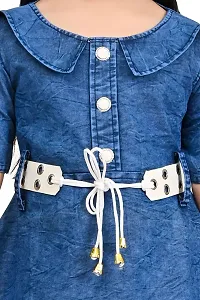 Premium Quality Denim Frock For Girls-thumb3