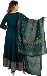 Green Rayon Printed Ethnic Gowns For Women-thumb2