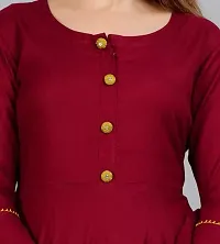 Women Solid Anarkali Pearl Line kurta-thumb3