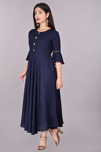 Women Solid Anarkali Pearl Line kurta-thumb1