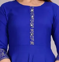 WOMENS SOLID RAYON ANARKALI KURTA-thumb2