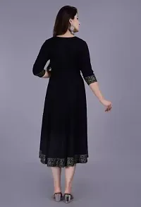 WOMENS SOLID RAYON ANARKALI KURTA-thumb3