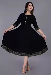 WOMENS SOLID RAYON ANARKALI KURTA-thumb4