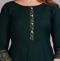 WOMENS SOLID RAYON ANARKALI KURTA-thumb2