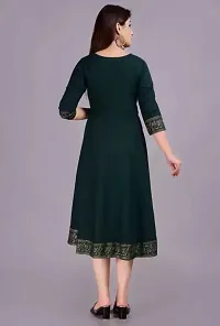 WOMENS SOLID RAYON ANARKALI KURTA-thumb3