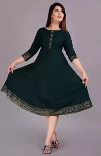 WOMENS SOLID RAYON ANARKALI KURTA-thumb4