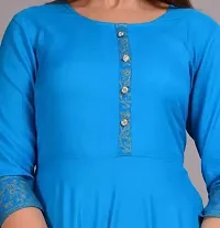 WOMENS SOLID RAYON ANARKALI KURTA-thumb2