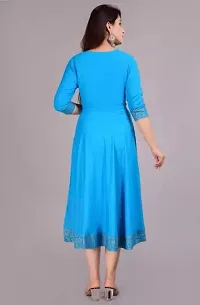 WOMENS SOLID RAYON ANARKALI KURTA-thumb3