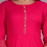 WOMENS SOLID RAYON ANARKALI KURTA-thumb2