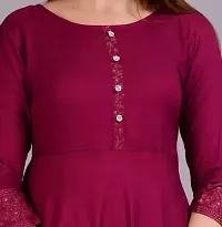 WOMENS SOLID RAYON ANARKALI KURTA-thumb4