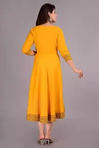 WOMENS SOLID RAYON ANARKALI KURTA-thumb3