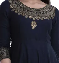 Womens Rayon Solid Anarkali kurti Haar-thumb3