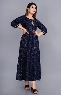 BLUE PRINTED RAYON GOWN-thumb2