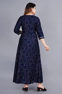 BLUE PRINTED RAYON GOWN-thumb4