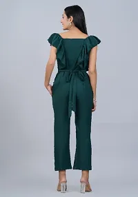 Women Solid Green Jumpsuits With Inside Pocket-thumb1