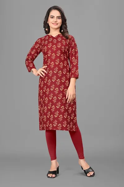 Stylish Cotton Printed- Straight Kurti