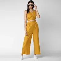 Contemporary Yellow Cotton Solid Co-Ords Set For Women-thumb2