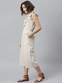 Stylish Multicoloured Cotton Striped Basic Jumpsuit For Women-thumb3
