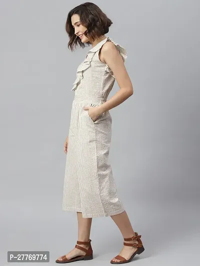 Stylish Multicoloured Cotton Striped Basic Jumpsuit For Women-thumb4