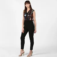 Stylish Black Polyester Embellished Basic Jumpsuit For Women-thumb3