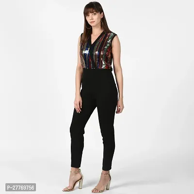 Stylish Black Polyester Embellished Basic Jumpsuit For Women-thumb4