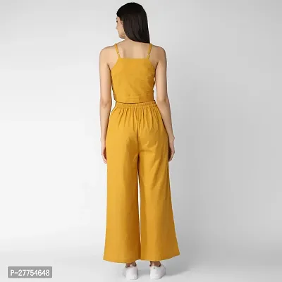 Contemporary Yellow Cotton Solid Co-Ords Set For Women-thumb2