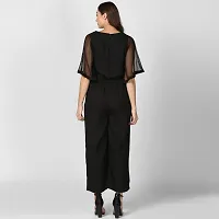 Stylish Black Polyester Solid Basic Jumpsuit For Women-thumb1